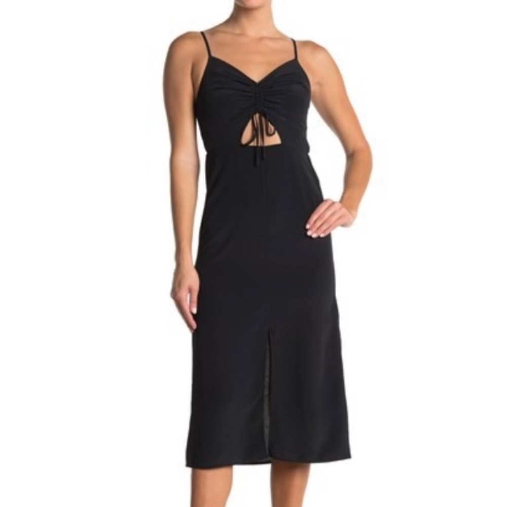 Topshop Black Midi Dress